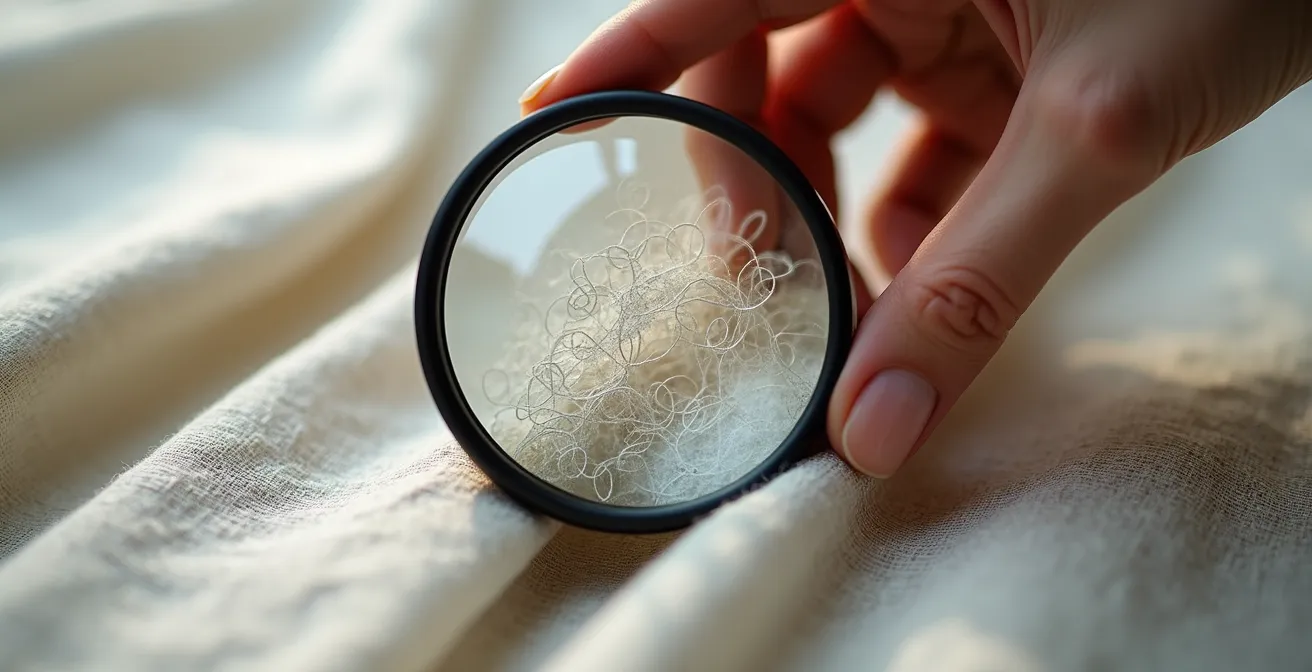 Mani che esaminano documenti di sostenibilità aziendale con lente di ingrandimento