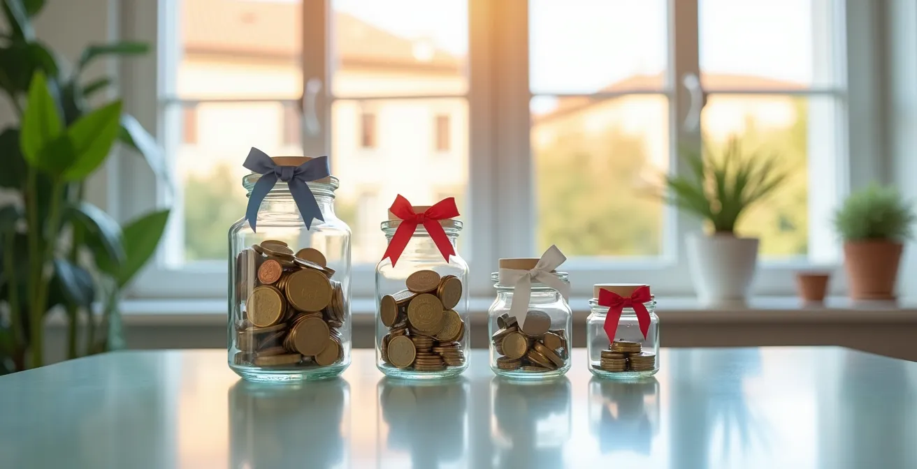 Rappresentazione visiva della divisione ottimale dello stipendio per il risparmio